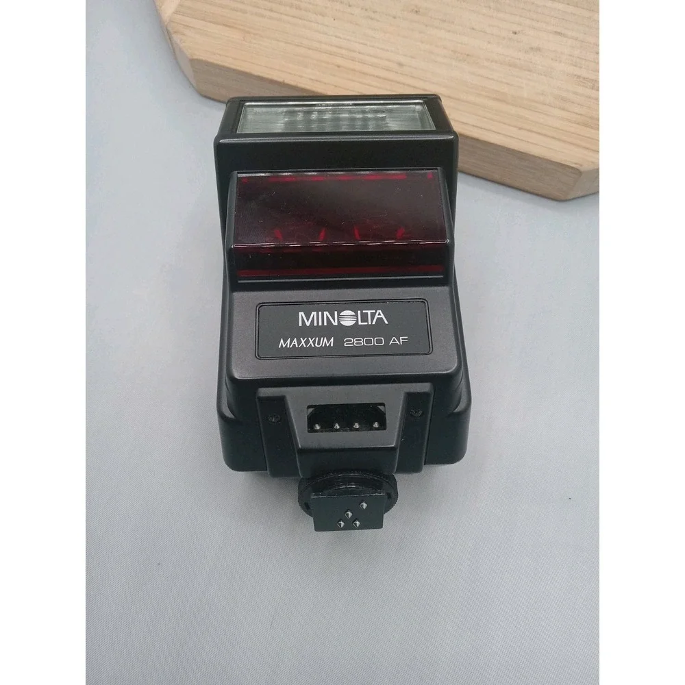 Minolta Maxxum 2800 AF Shoe Mount Flash w/ Black Case For Camera Tested Working‎